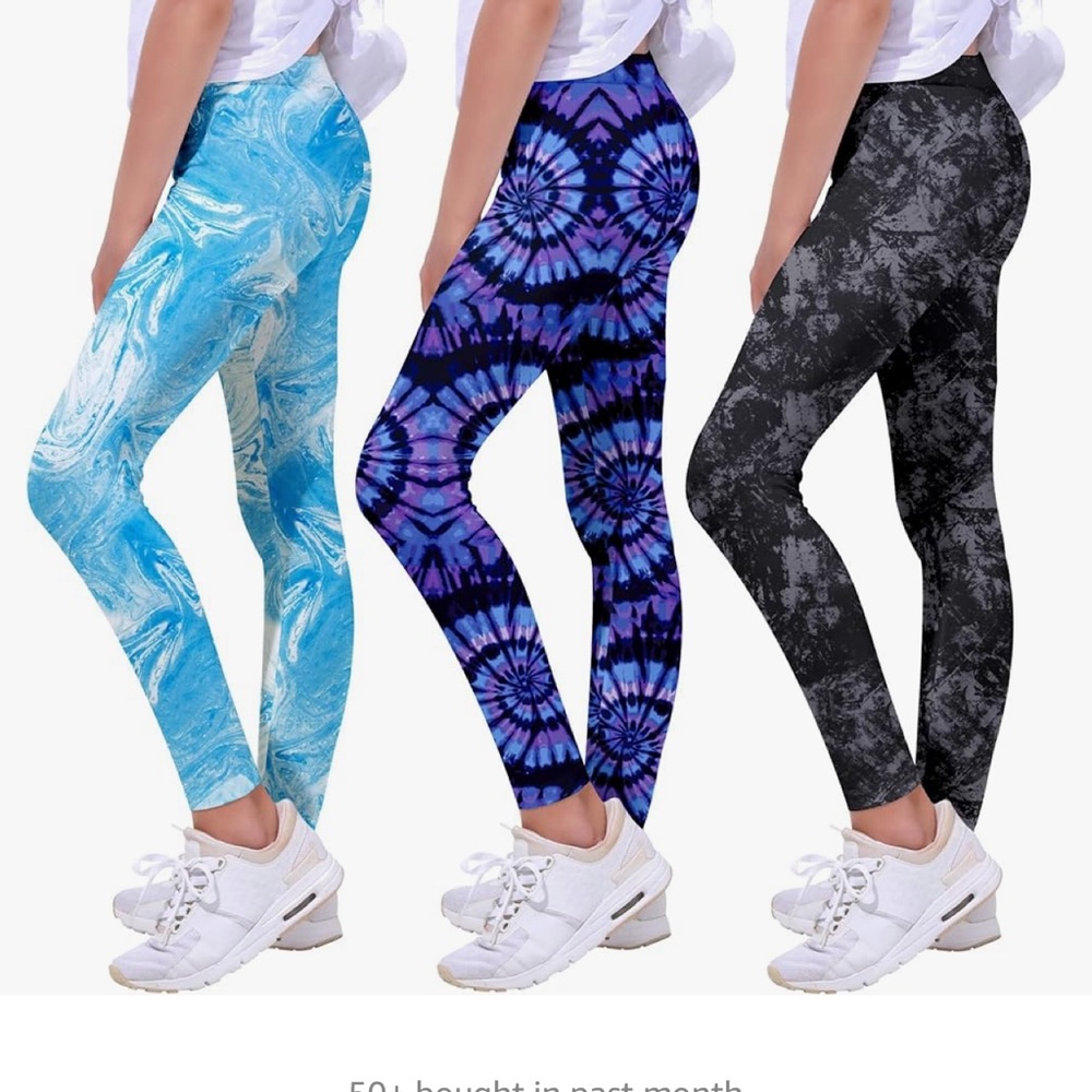 Quedoris Girls Printed Leggings Yoga Pants Multipack Leggings, Size 12